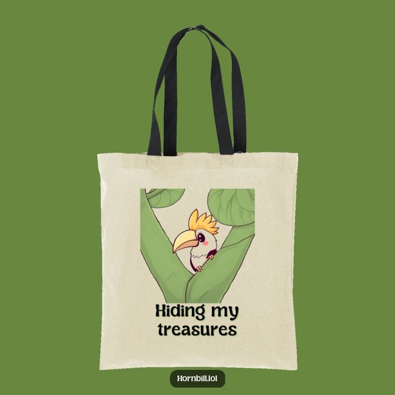 Funny Kawaii Hornbill Tote Bag: Chic Curious Bird Accessory, Ideal Gift