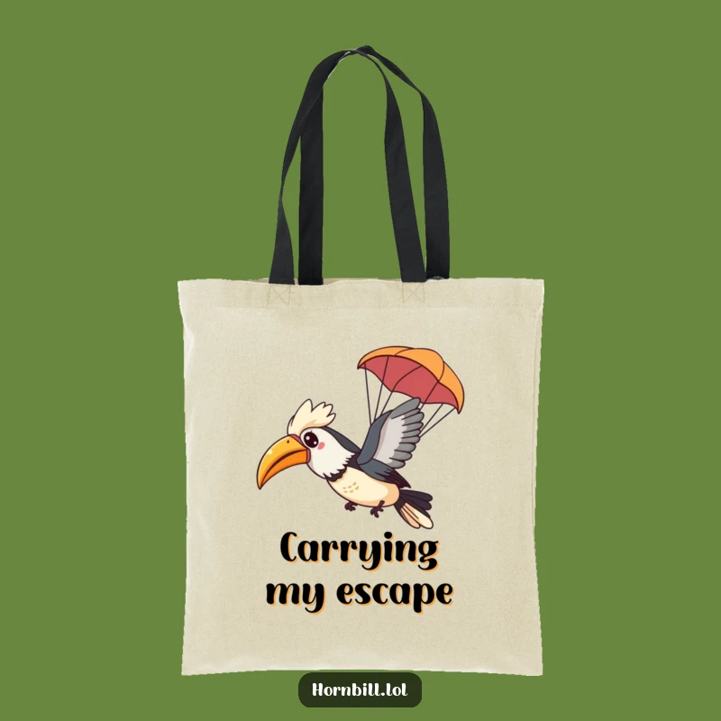 Funny Kawaii Hornbill Tote Bag: Chic Gliding Bird Accessory, Ideal Gift
