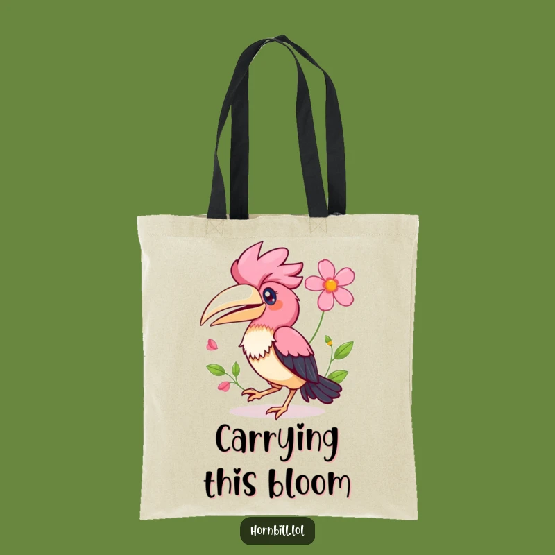 Funny Kawaii Hornbill Tote Bag: Chic Happy Hopping Bird Accessory, Gift